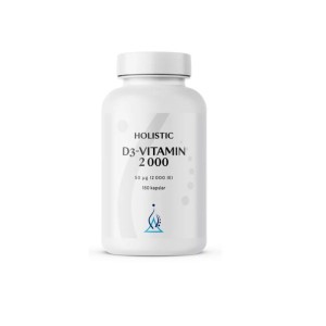 D-vitamin 50 µg (2000 IU) 180 kapsułek - NATURALNA WITAMINA D3 CHOLEKALCYFEROL Z Lanoliny - HOLISTIC