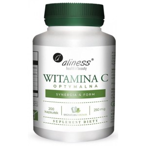 Witamina C optymalna 250mg synergia 4 form 200 kaps - ALINESS