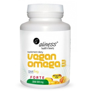 Vegan Omega-3 Forte 500mg 60 kaps - ALINESS
