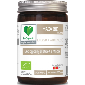 Maca ekstrakt BIO 500 mg 100 tabletek Energia i Witalność - BeOrganic