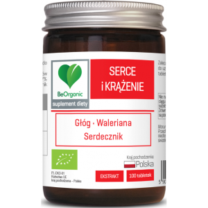 Serce i krążenie 100 tabl. głóg + waleriana + serdecznik - BeOrganic