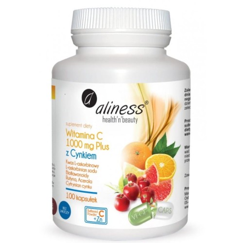 Witamina C 1000mg z cynkiem plus bioflawonoidy rutyna acerola 100 vege kapsułek - ALINESS.jpg