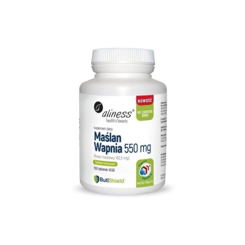 Maślan wapnia 550MG - 100 tabl. kwas maslowy sól wapniowa kwasu masłowego - ALINESS.jpg