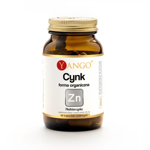 Cynk - forma organiczna 90 kapsułek - Prawidłowe funkcjonowanie układu odpornościowego - YANGO.webp