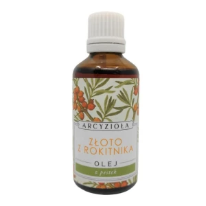 Olej z pestek rokitnika 50ml - Arcyzioła kwasy tłuszczowe kwasy omega-3 - ROKITNIK I PRZYJACIELE