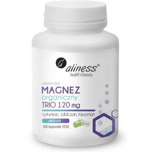 Magnez Organiczy TRIO z wit. B6 - 100 kaps. -  Aliness