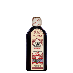 Olej lniany z kapsaicyną - ostry tłoczony na zimno OmegaLen 250 ml - BIOOIL
