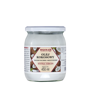 Olej kokosowy nierafinowany tłoczony na zimno 450 ml - BIOOIL