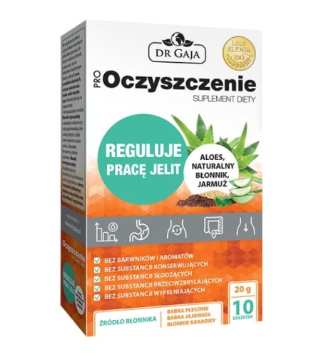 ProOczyszczenie 10 saszetek 20 g - Wspomaga pracę jelit -  DR. GAJA.jpg