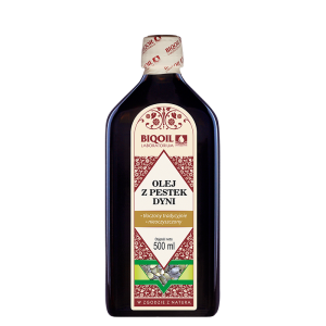 Olej z pestek dyni tłoczony tradycyjnie 500 ml - BIOOIL