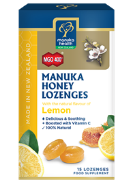 Cukierki z Miodem Manuka MGO™ 400+ i witaminą C, o smaku cytrynowym, suplement diety.jpg